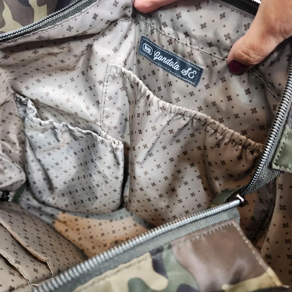 LUG Gondola SE Hobo Bag Womens Large Green Camo Shoulder Travel Purse Zip Top